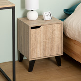 Chevet effet chêne naturel, noir Ceda