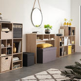 Console 3 cases, effet chêne naturel Mix'n modul