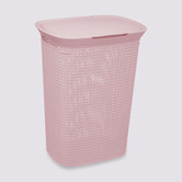 Panier à linge plastique 57l, rose Scandi