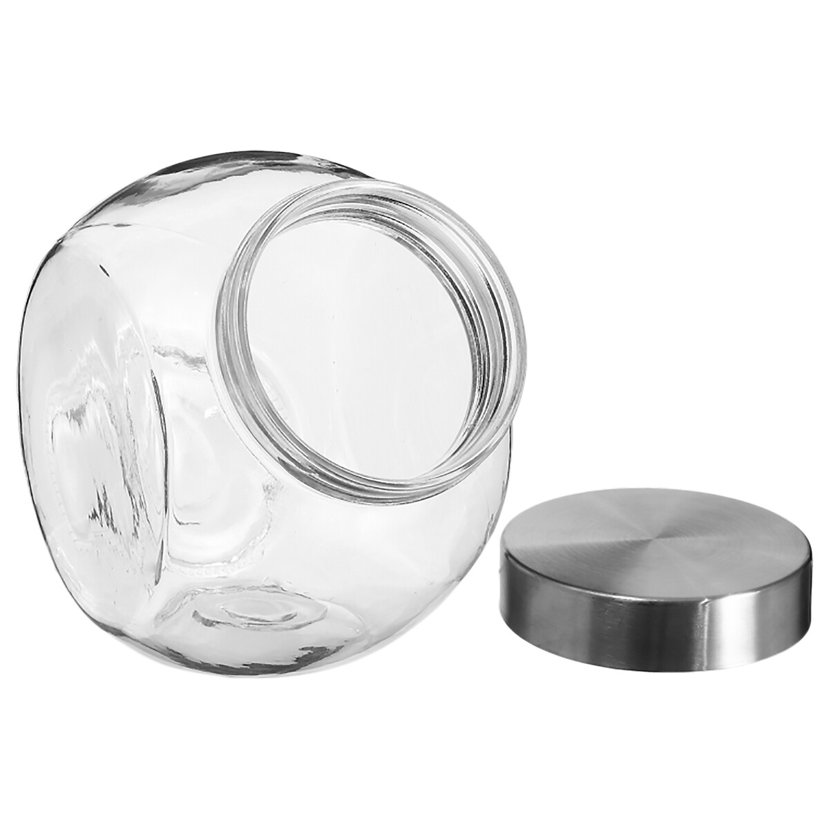 Bocal verre à bonbons couvercle inox 1,5l 