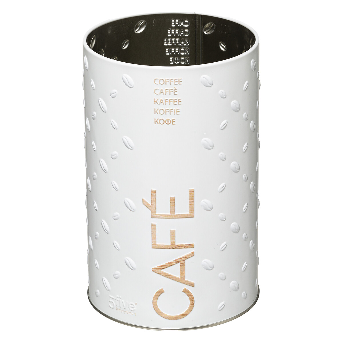 Boîte à café métal 500g, blanc Scandi nature
