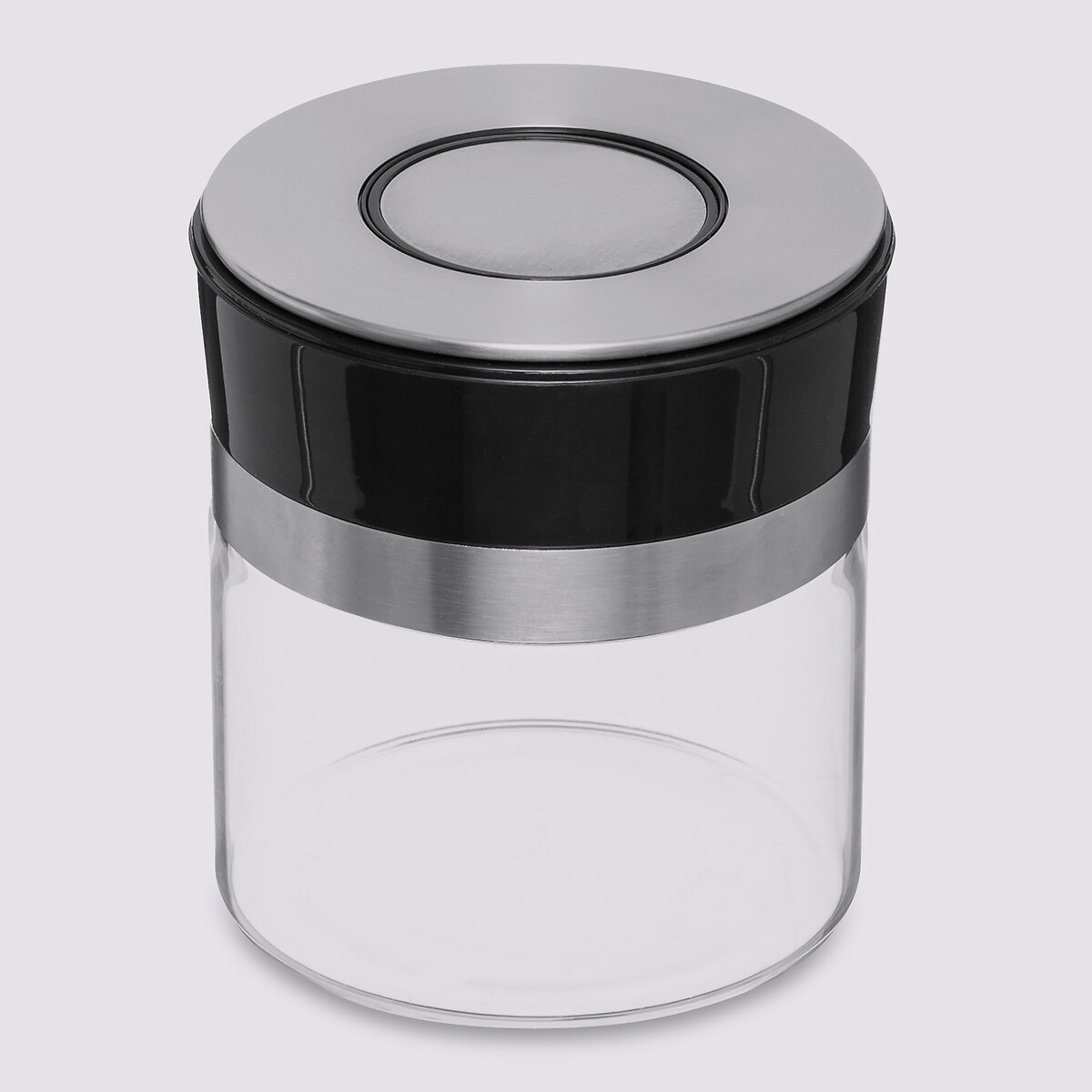 Bocal verre couvercle push inox 0,7l Pusheat