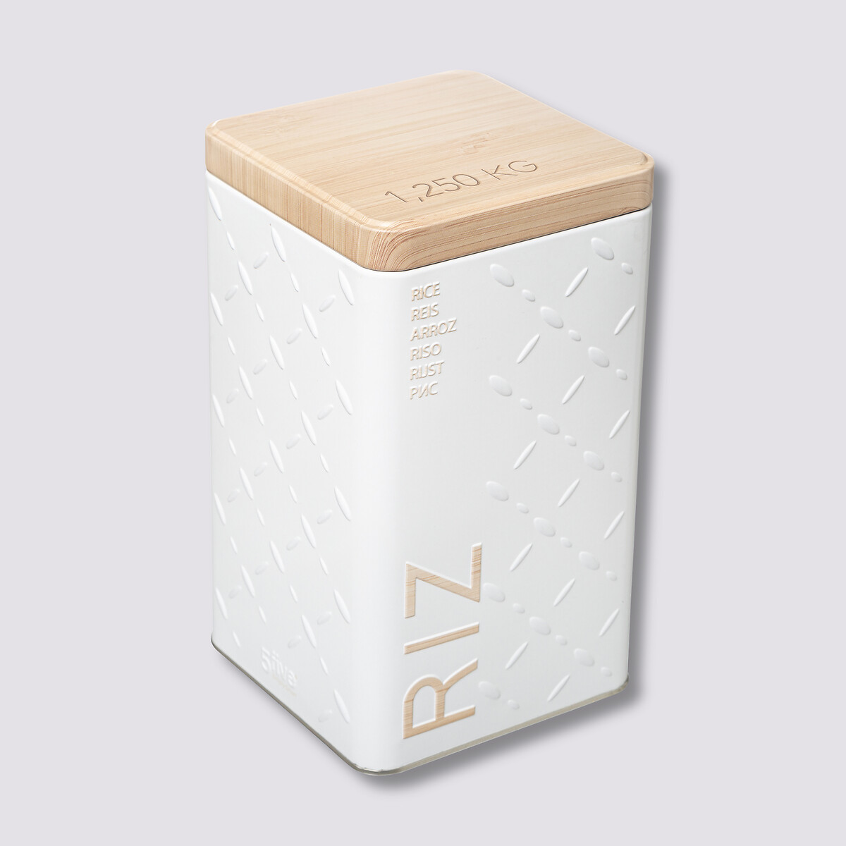 Boîte à riz en métal, blanc Scandi nature