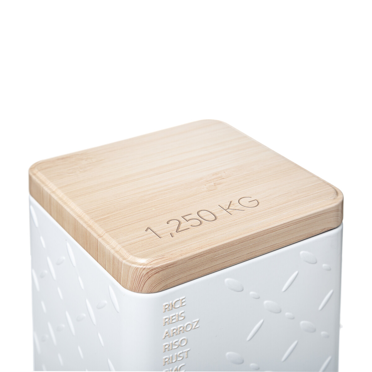 Boîte à riz en métal, blanc Scandi nature