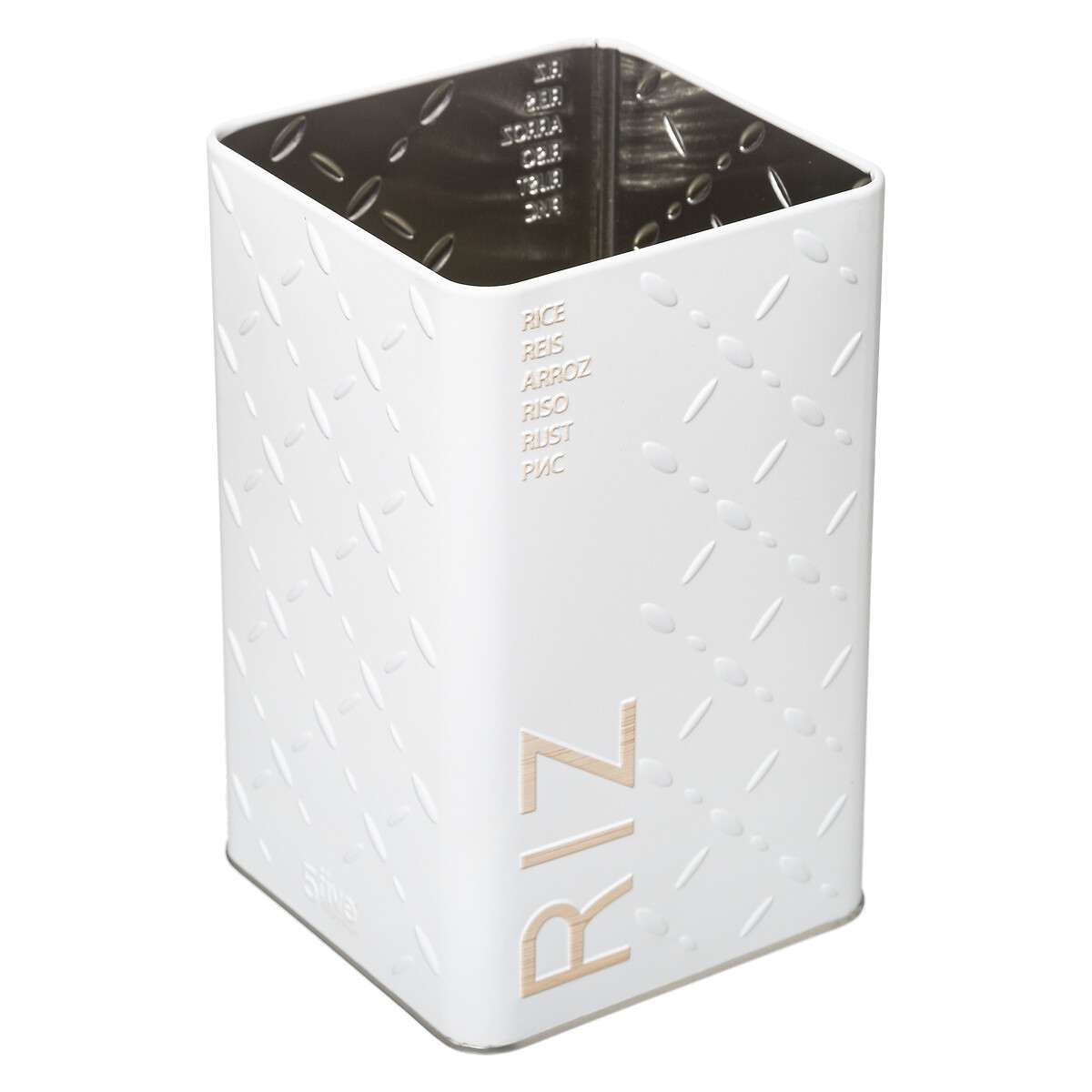 Boîte à riz en métal, blanc Scandi nature