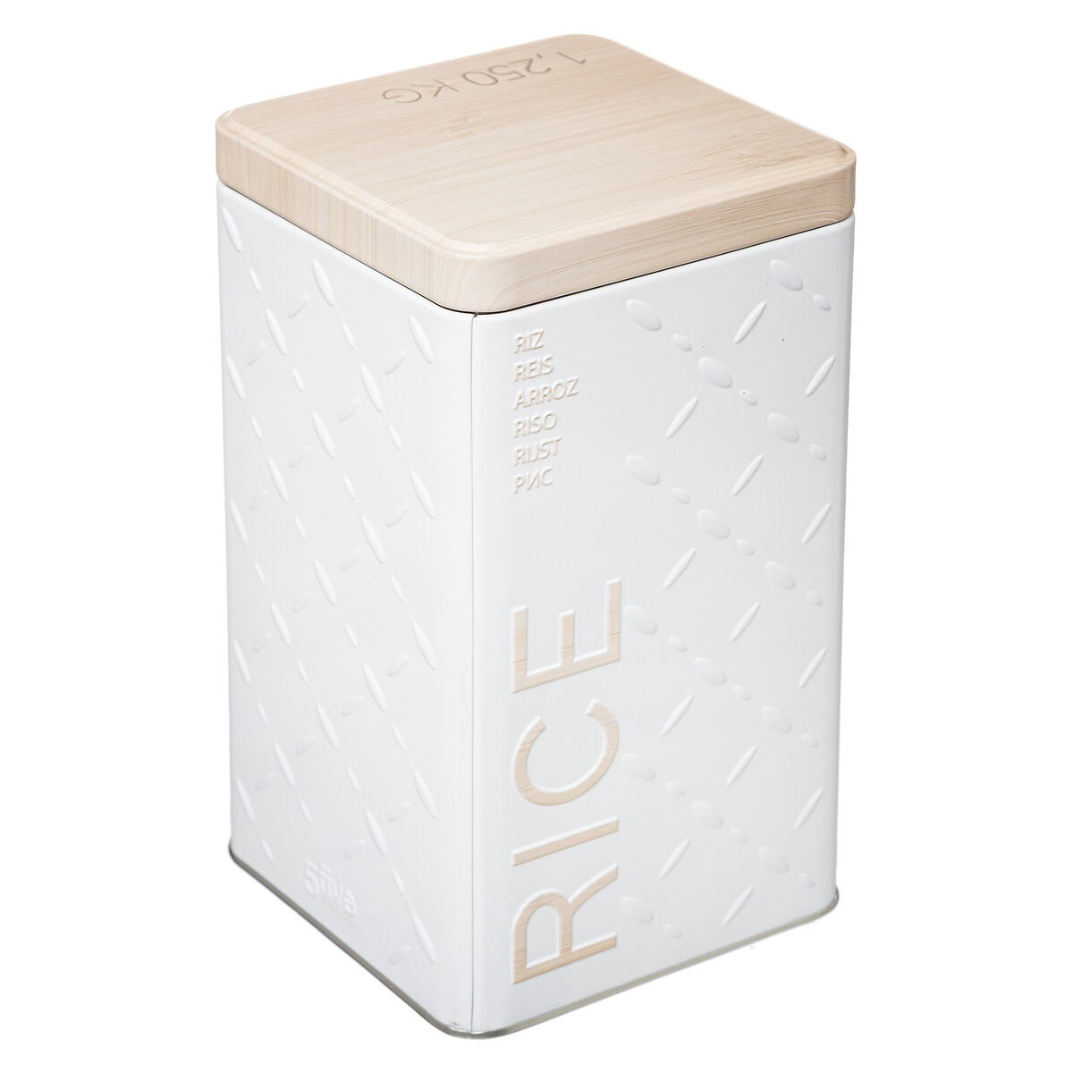 Boîte à riz en métal, blanc Scandi nature