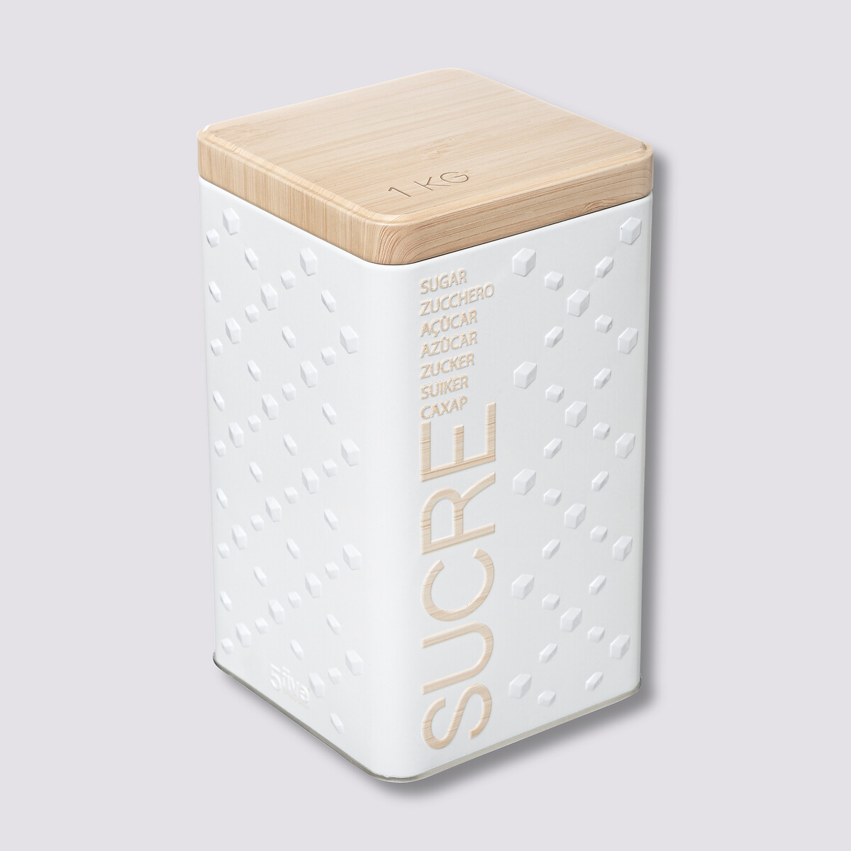 Boîte à sucre poudre métal, blanc Scandi nature