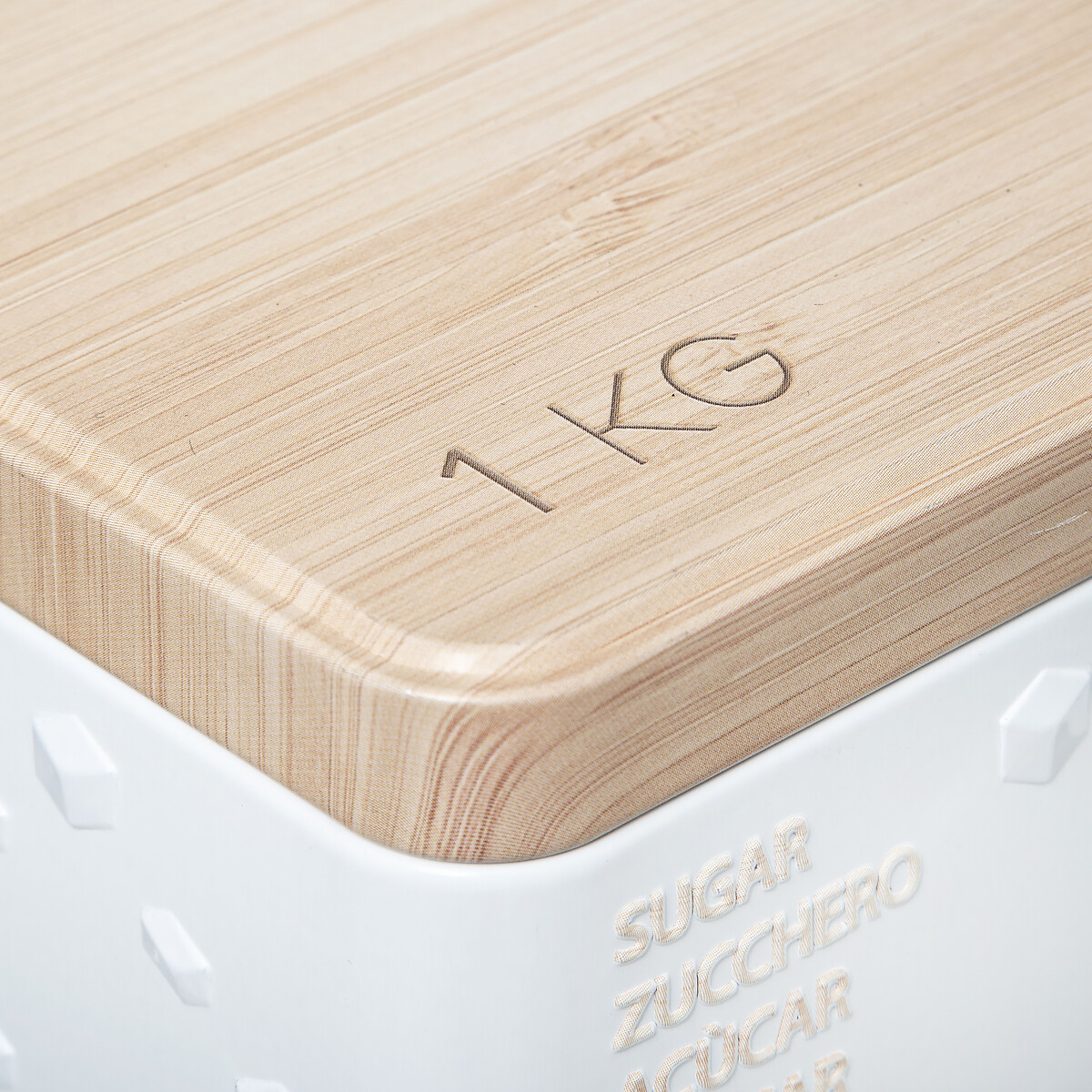 Boîte à sucre poudre métal, blanc Scandi nature