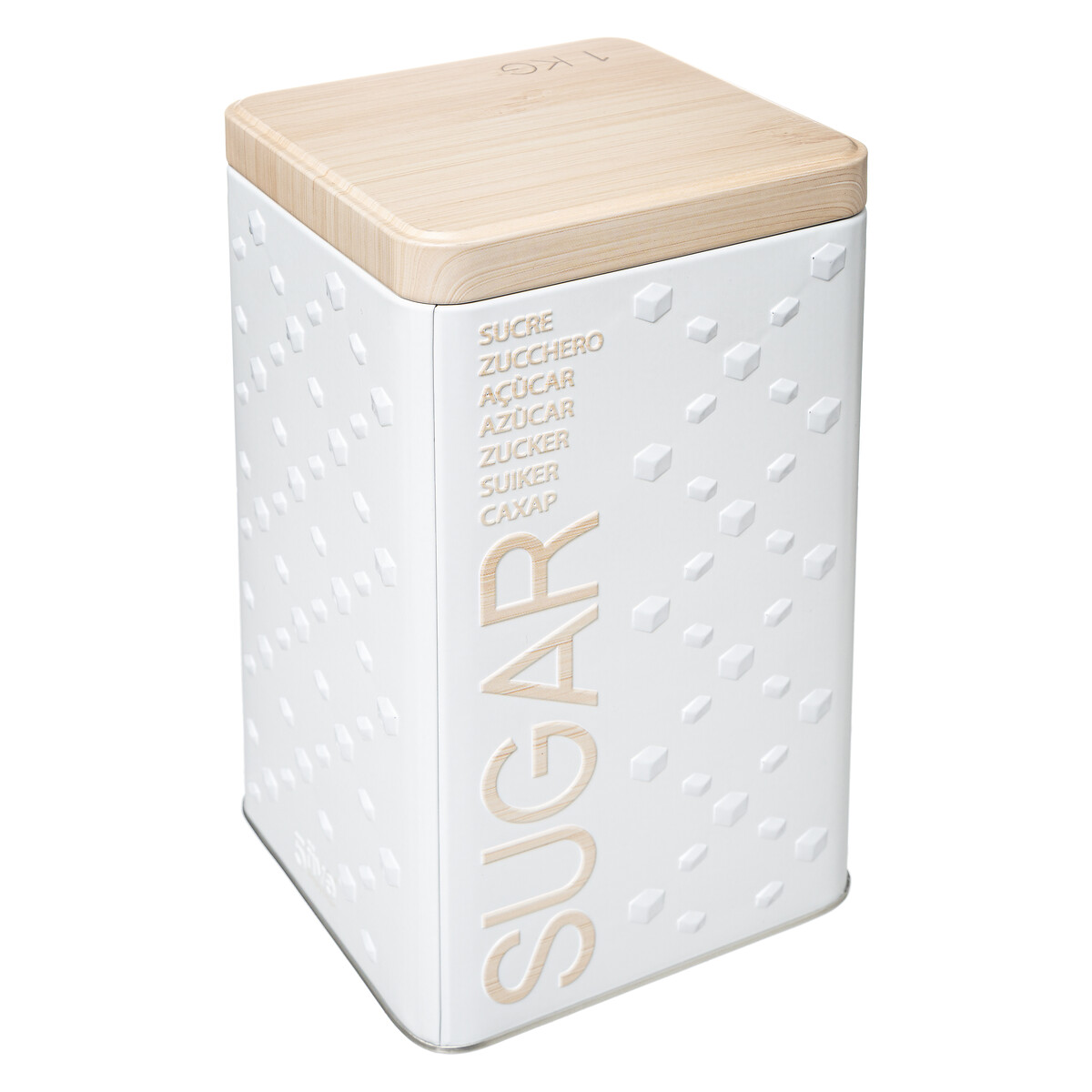 Boîte à sucre poudre métal, blanc Scandi nature