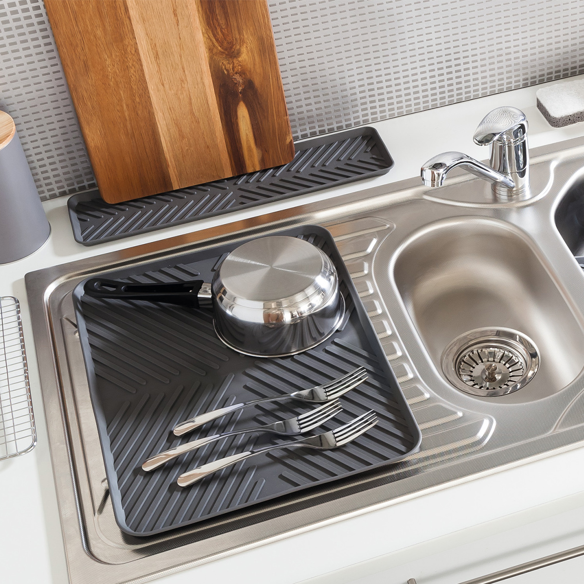 Tapis de vaisselle avec rebords 10x40cm 