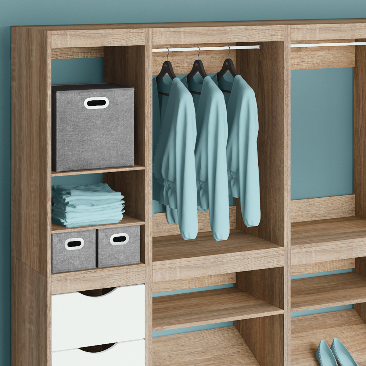 Lot de 3 cintres en bois, noir Hang'up