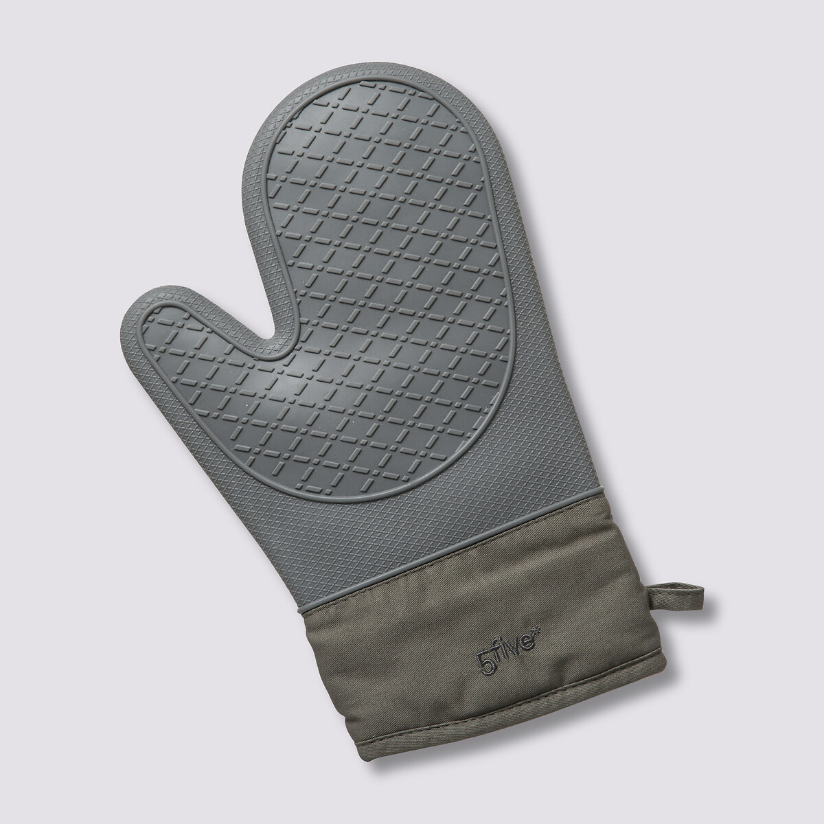 Gant de cuisine silicone et coton, gris