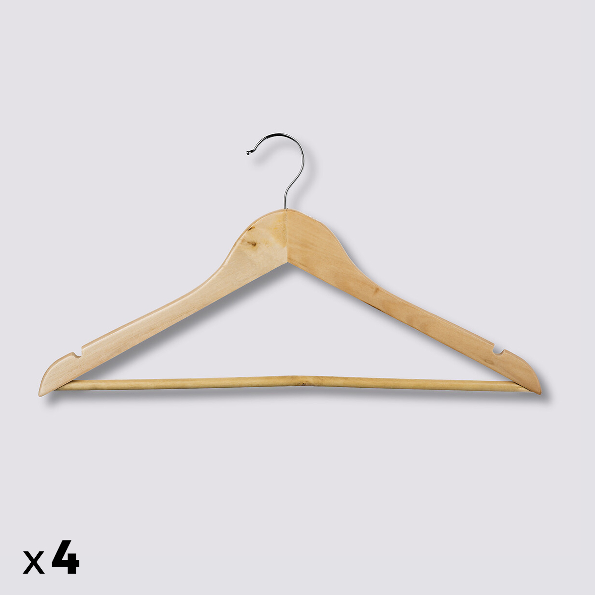 Lot de 4 cintres en bois Hang'up