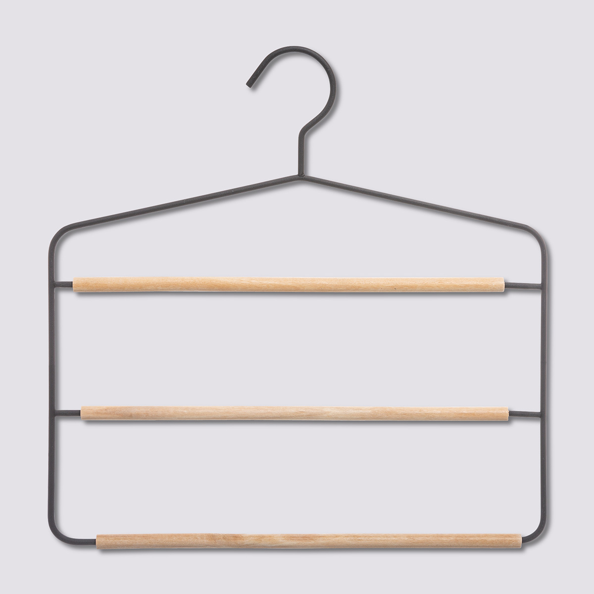 Cintre 3 pantalons en métal/bois 