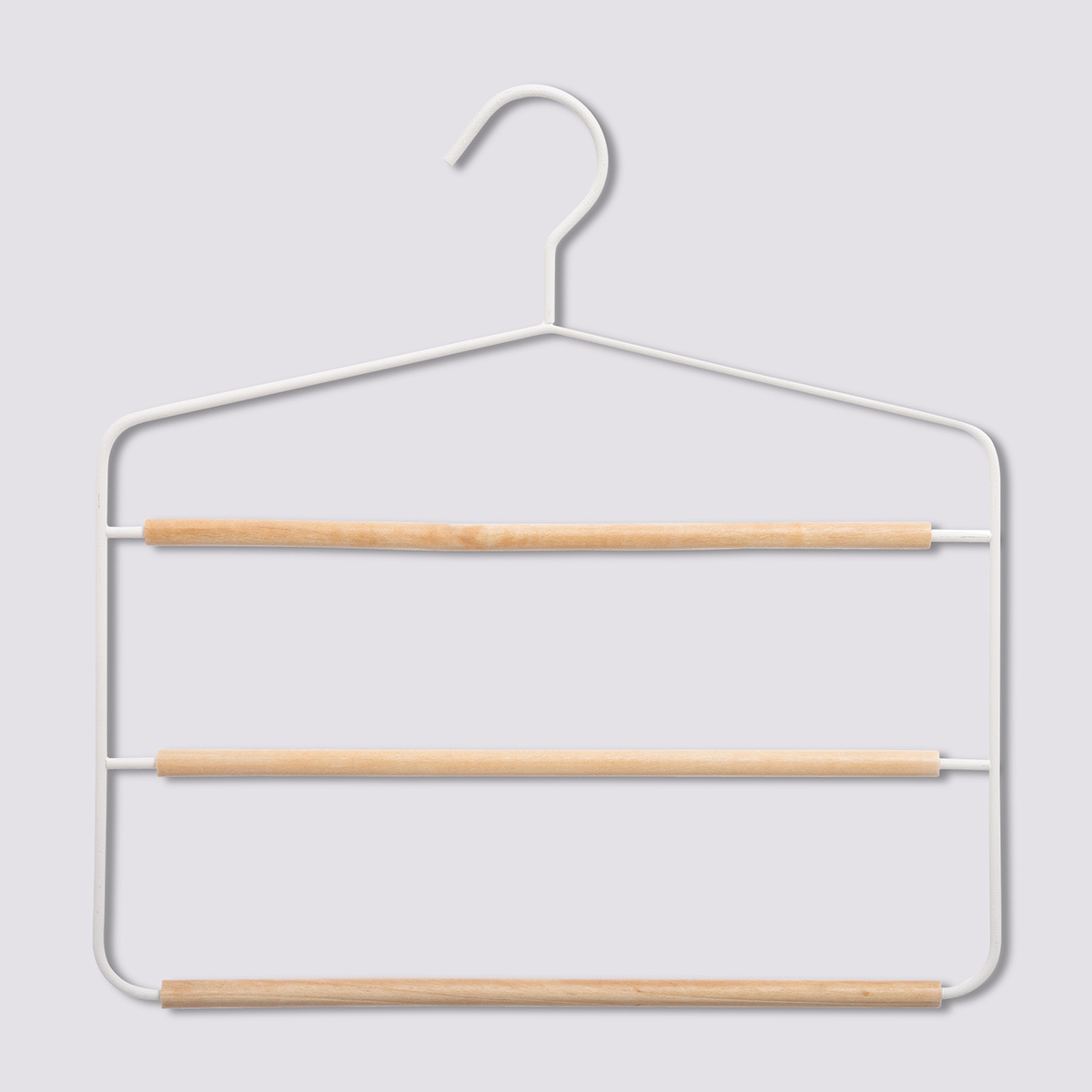 Cintre 3 pantalons en métal/bois 