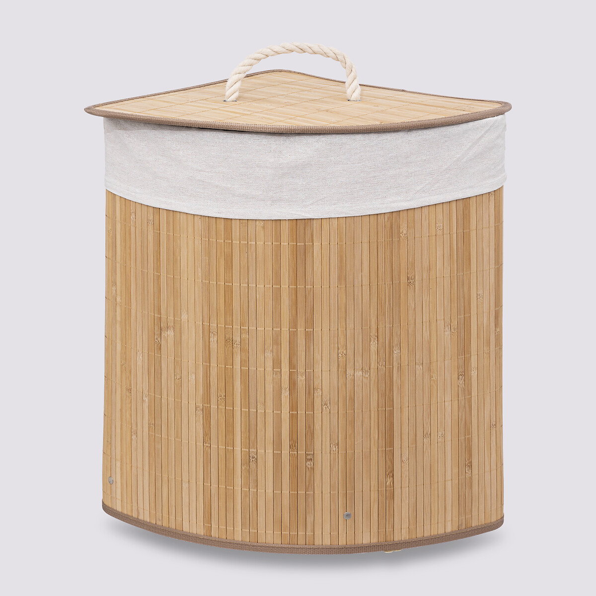 Panier à linge d'angle, 48l Bambou