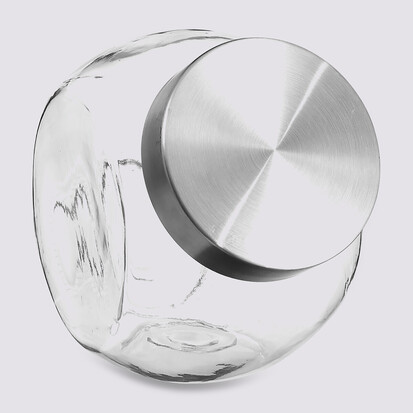 Bocal verre à bonbons couvercle inox 1,5l 