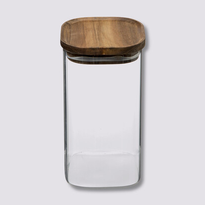 Bocal verre couvercle acacia 1,3l Hermet