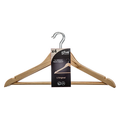 Lot de 4 cintres en bois Hang'up