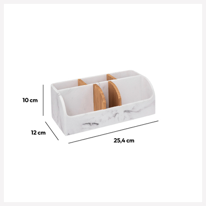 Organiseur 6  bacs, effet marbre Lea