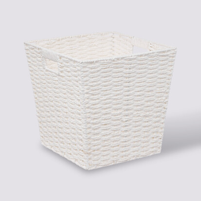 Panier vannerie 31x31cm, blanc Mix'n modul