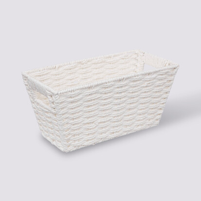 Panier vannerie 15x31cm, blanc Mix'n modul