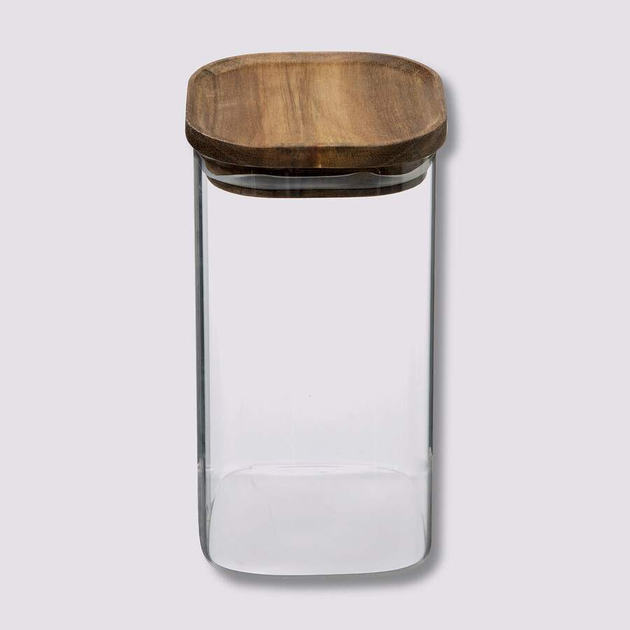 Bocal verre couvercle acacia 1,3l Hermet