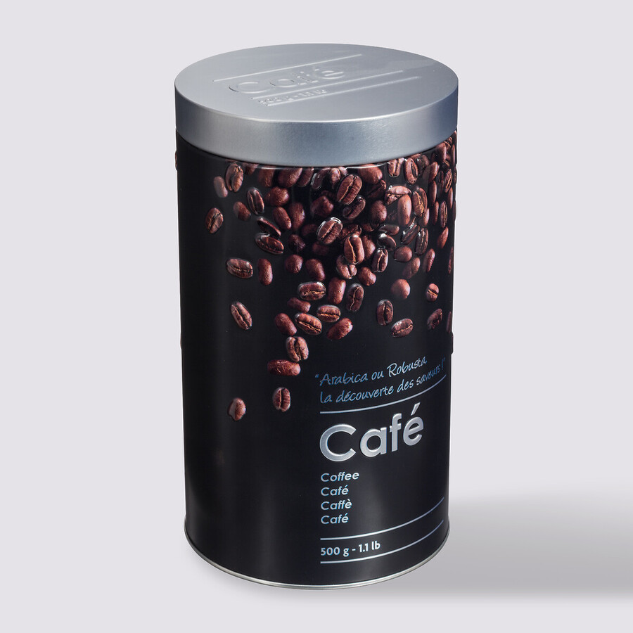 Boîte à café métal 500g, noir Black edition