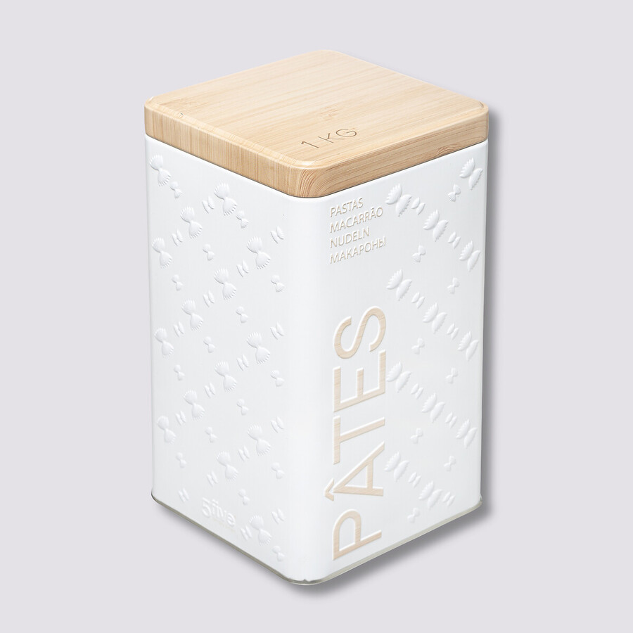Boîte à pâtes 1kg, blanc Scandi nature