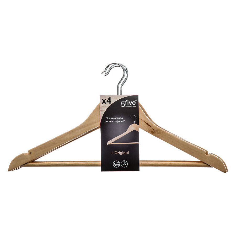 Lot de 4 cintres en bois Hang'up