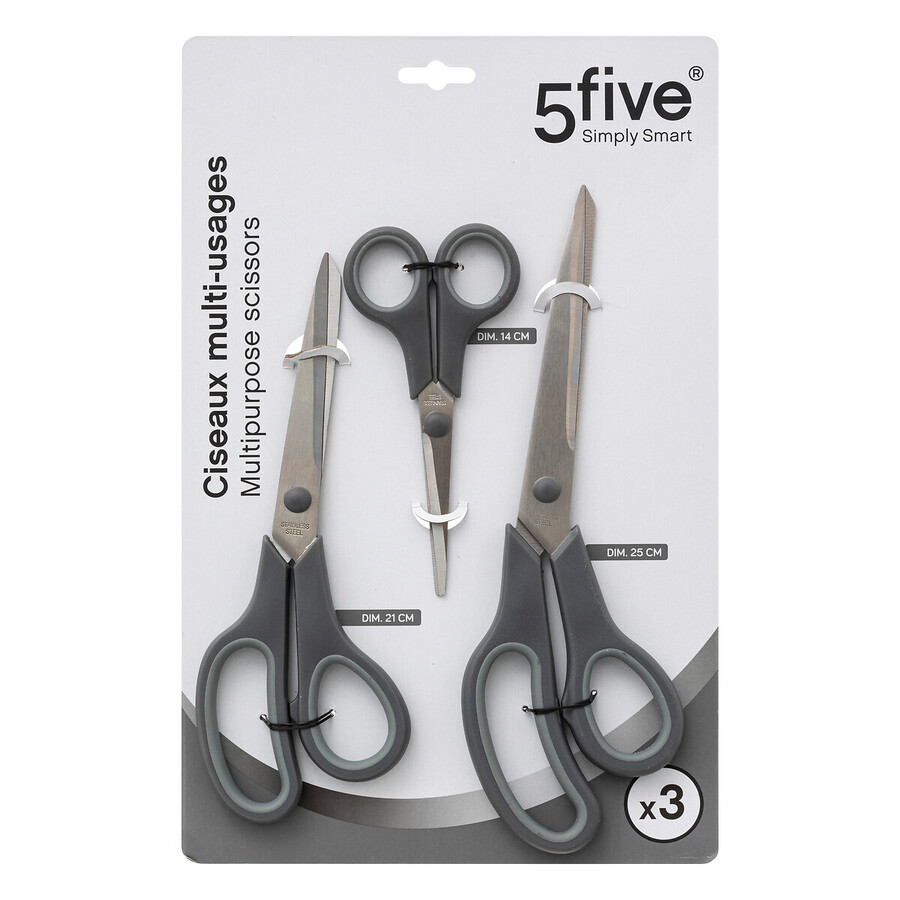 Set de 3 paires de ciseaux multi-usages 