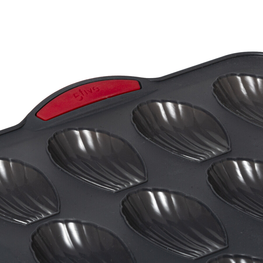 Moule 16 madeleines silicone- noir,rouge Silitop