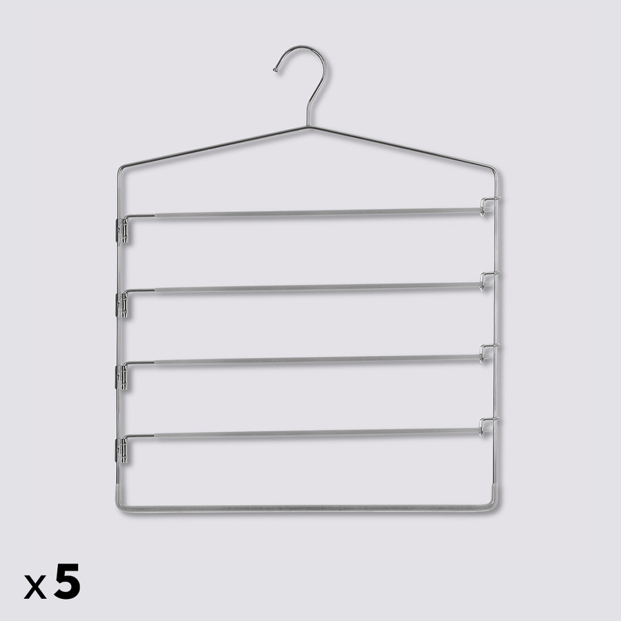 Lot de 5 cintres pantalons en métal Hang'pant