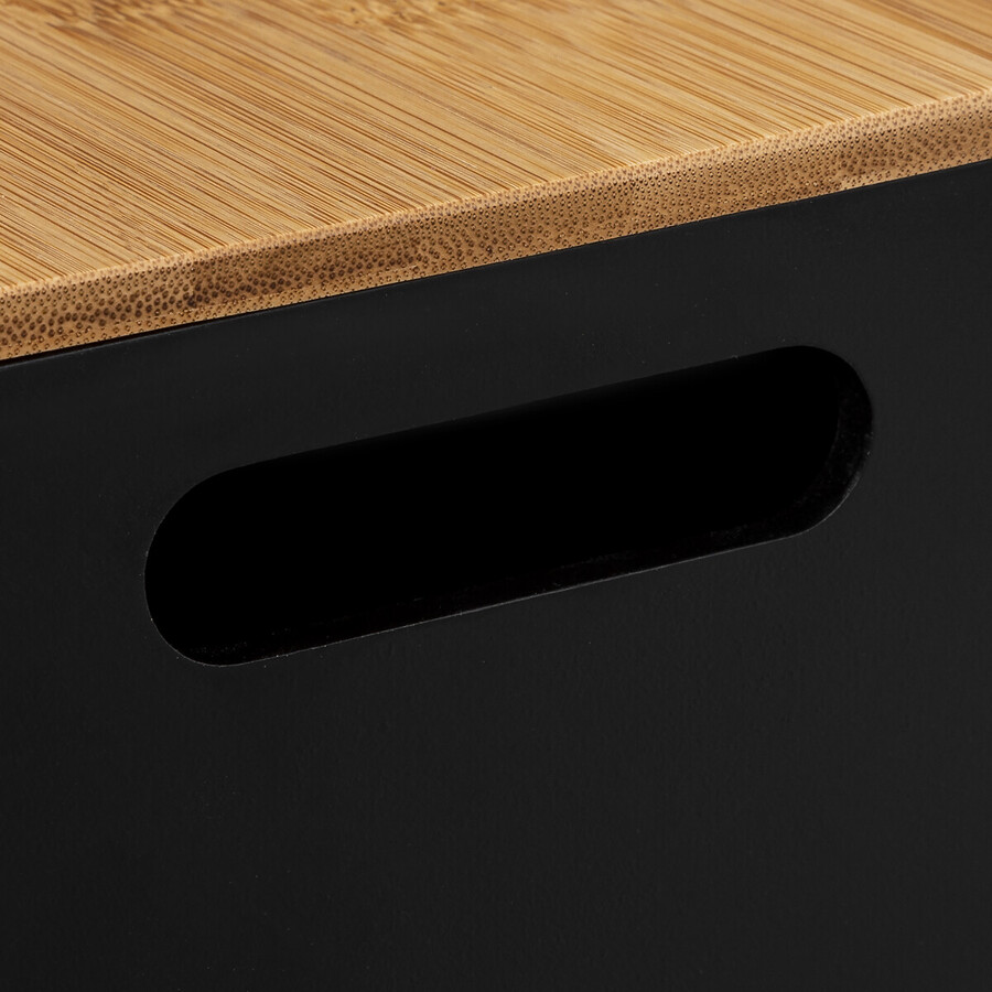 3 boîtes couvercle bambou, noir Bava