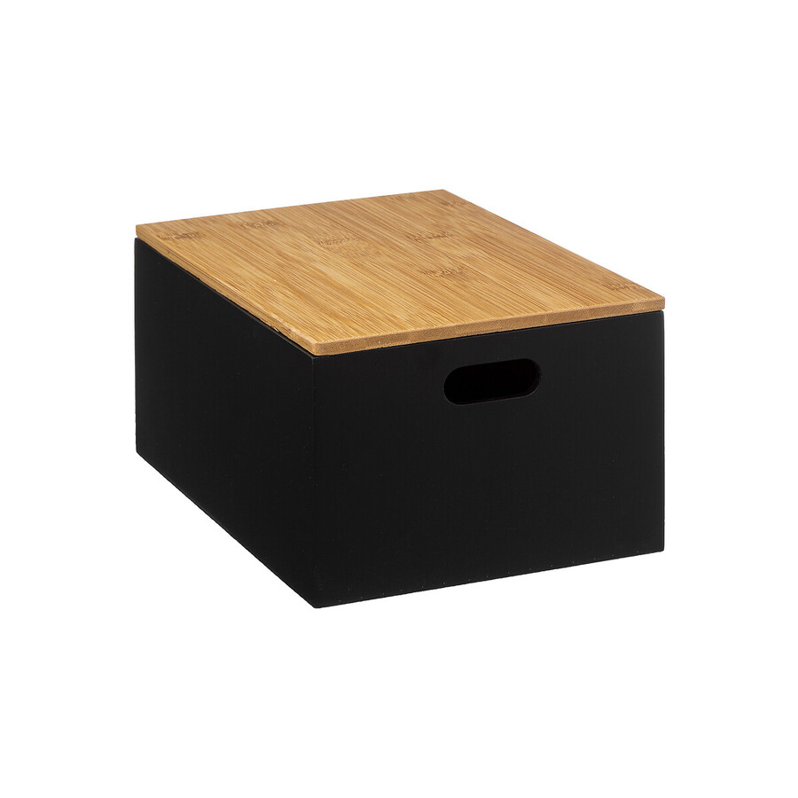 3 boîtes couvercle bambou, noir Bava