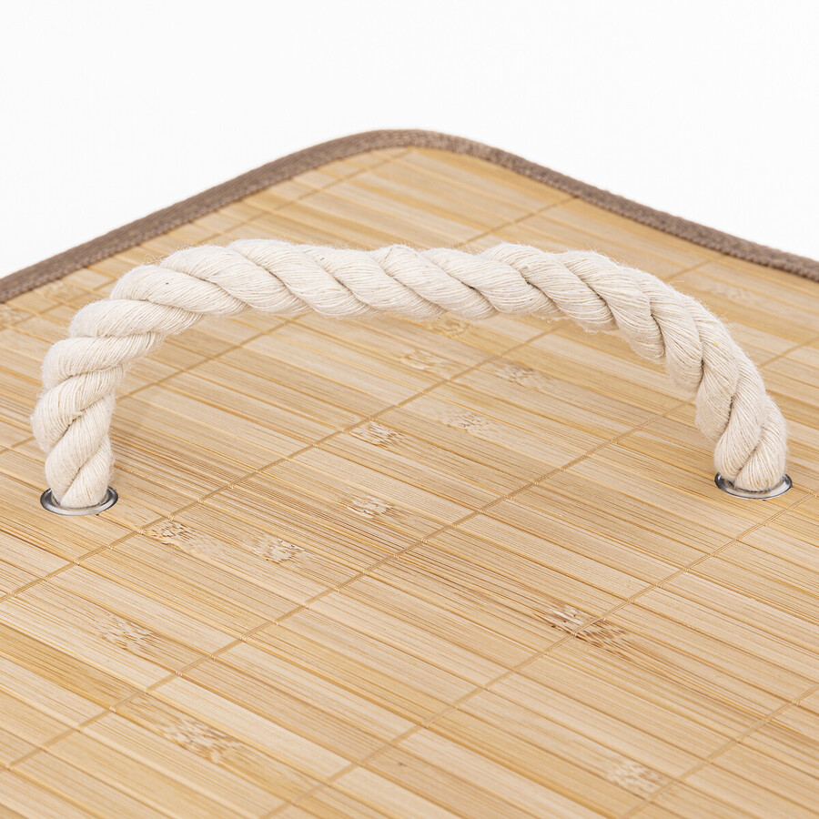 Panier à linge d'angle, 48l Bambou