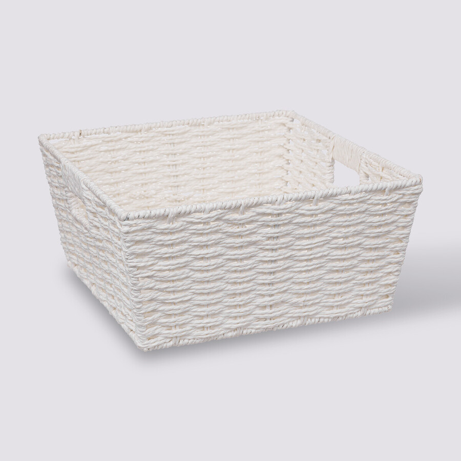 Panier vannerie 31x15cm, blanc Mix'n modul