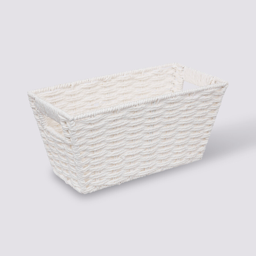 Panier vannerie 15x31cm, blanc Mix'n modul