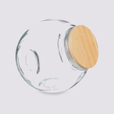 Bocal verre à bonbons couvercle bois 1,5l 