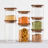 Bocal verre couvercle acacia 1,3l Hermet