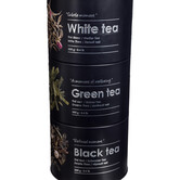 Boîte à thé 3 compartiments métal, noir Black edition