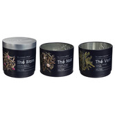 Boîte à thé 3 compartiments métal, noir Black edition