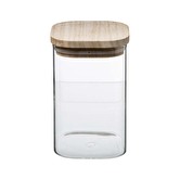 3 bocaux verre empilables couvercle bois Hermet