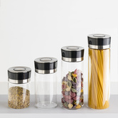 Bocal verre couvercle push inox 0,7l Pusheat