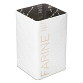 Boîte à farine 1kg métal, blanc Scandi nature