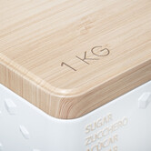 Boîte à sucre poudre métal, blanc Scandi nature