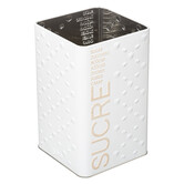 Boîte à sucre poudre métal, blanc Scandi nature