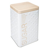 Boîte à sucre poudre métal, blanc Scandi nature