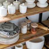 Bocal verre couvercle bois 0,6l Hermet