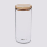 Bocal verre couvercle bois 1,3l Hermet